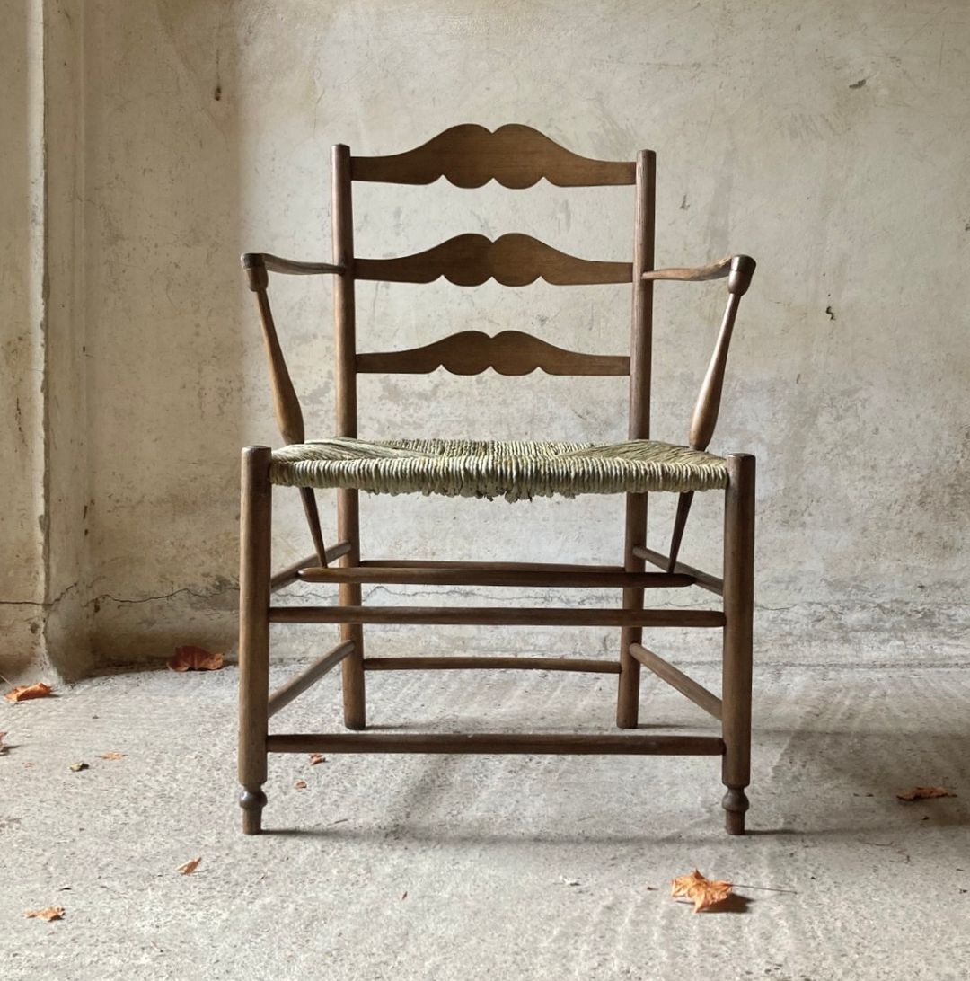 Nineteenth Century French Rush Seated "Pass" Chair photo furniture