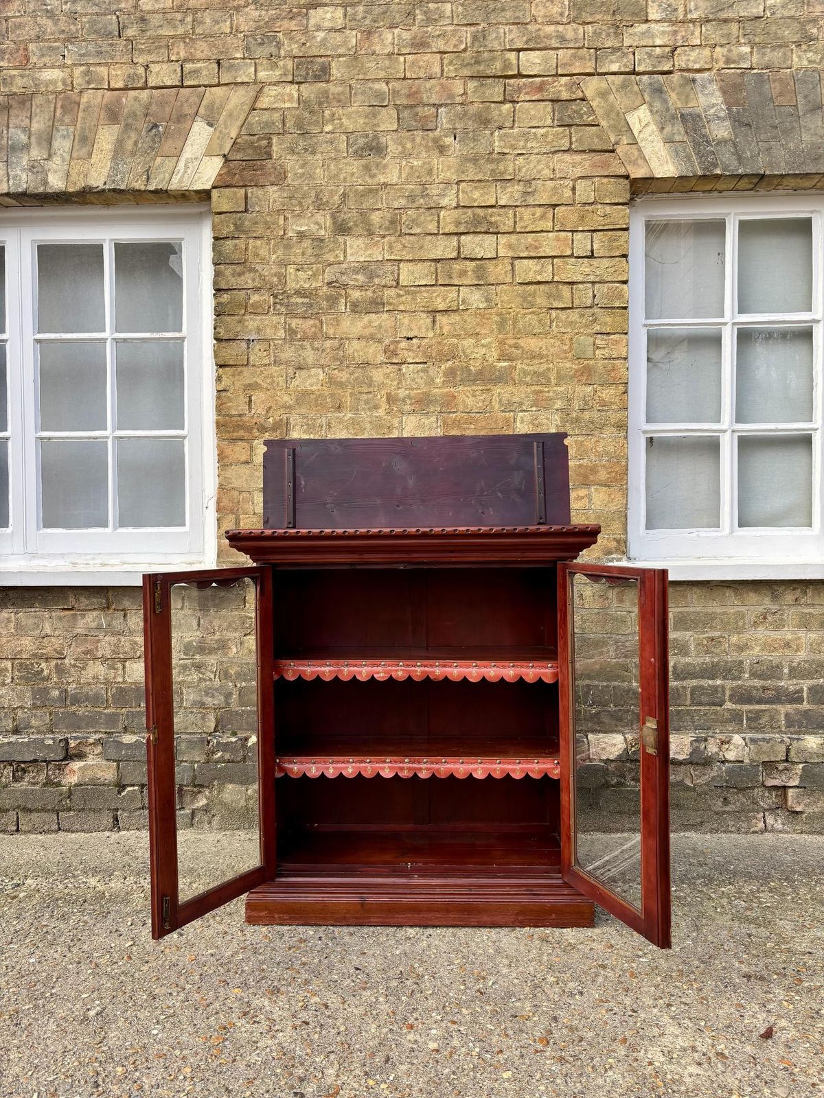 Victorian Stained Pine Glazed Dwarf Bookcase photo buy