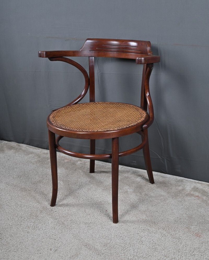Armchair In Bent Beechwood, Maison Baumann – Early 20th Century photo for sale
