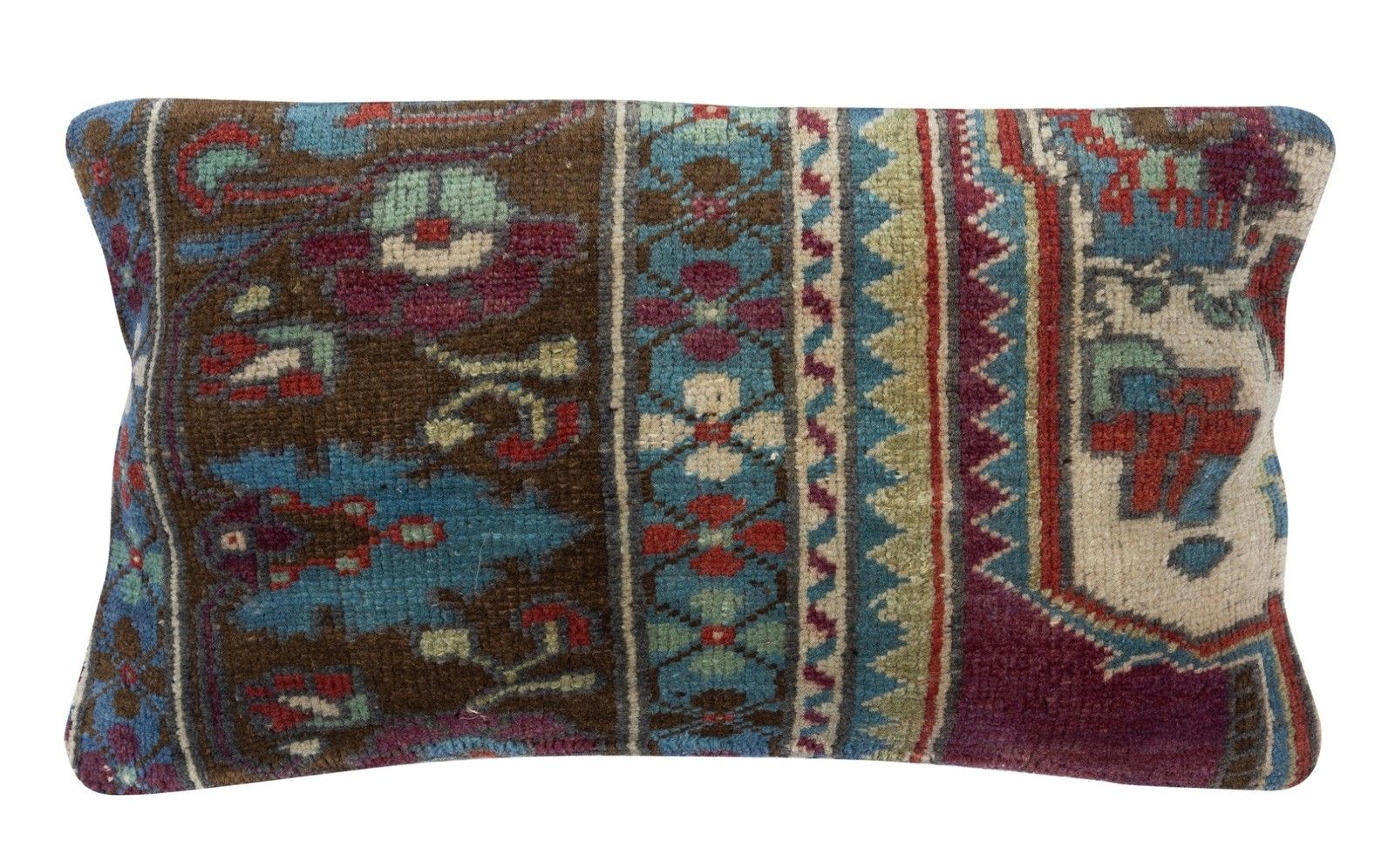13"X24" Hand Knotted Turkish Rug Cushion Cover. Rustic Throw Pillow. Home Gift
