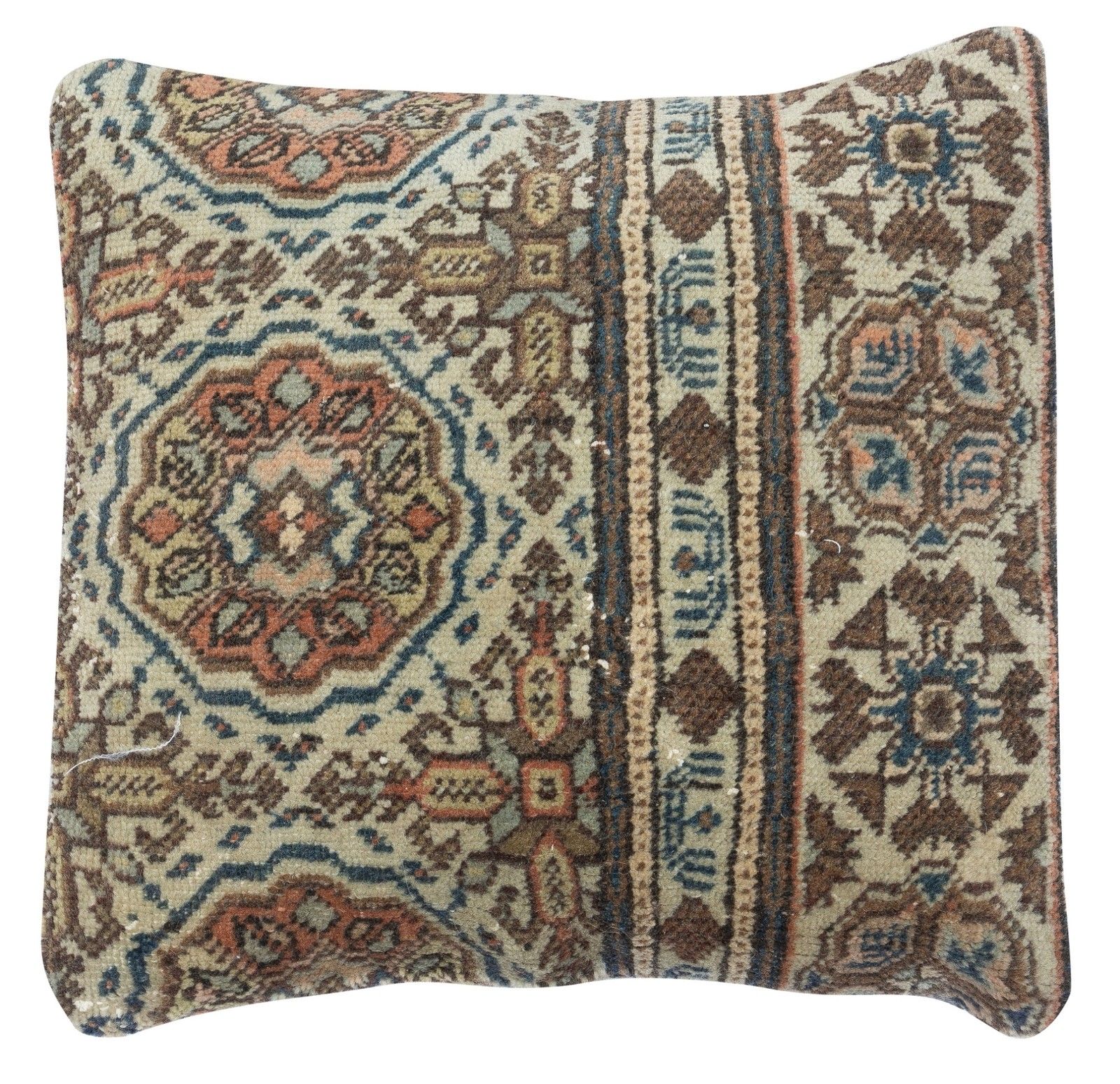 16"X16" Handmade Turkish Wool Cushion Cover. Rug Pillow. Accent Pillow Cover