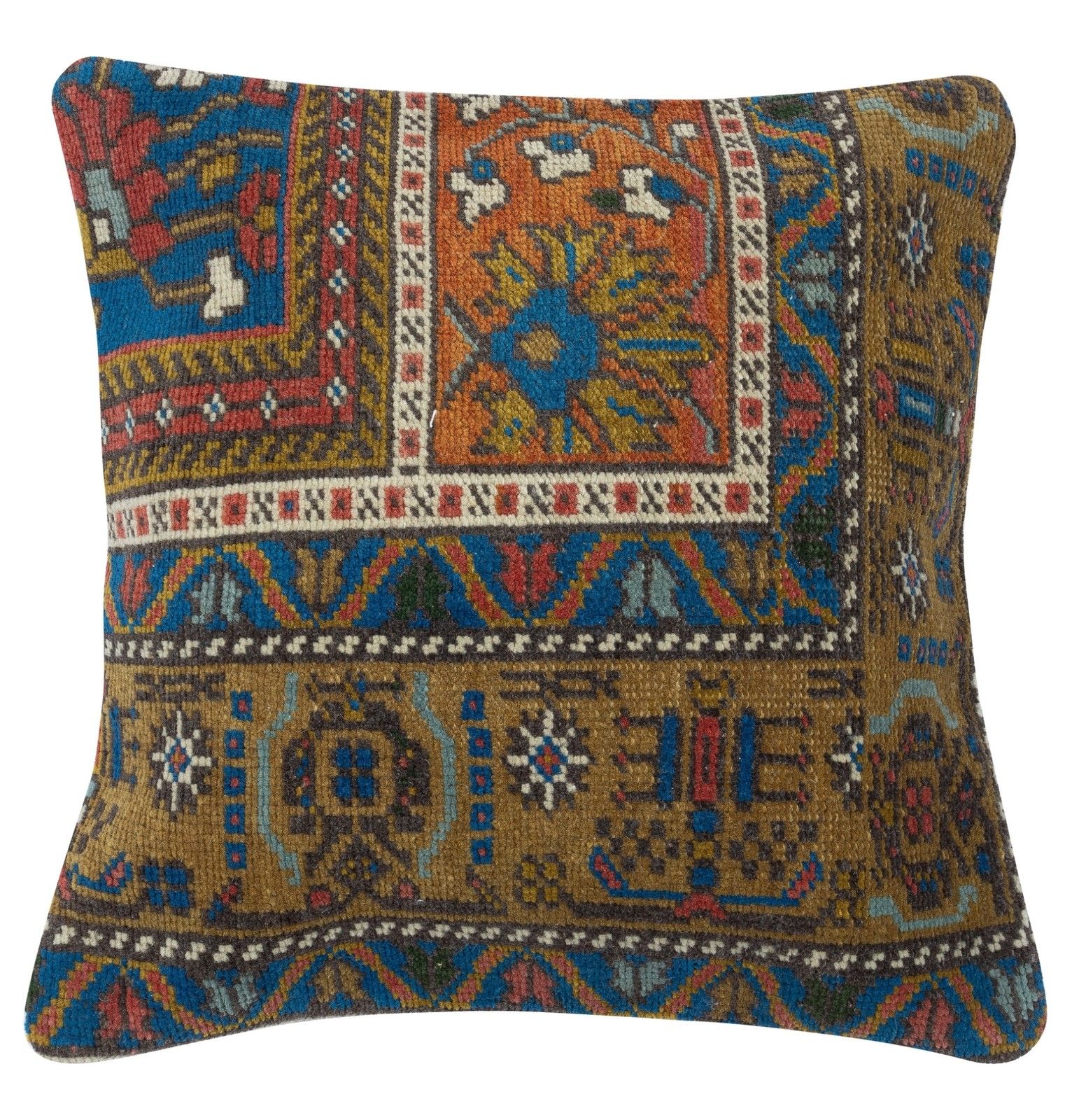 20"X20" Set Of 2 Turkish Wool Cushion Covers. Handmade Rug Throw Pillows photo furniture