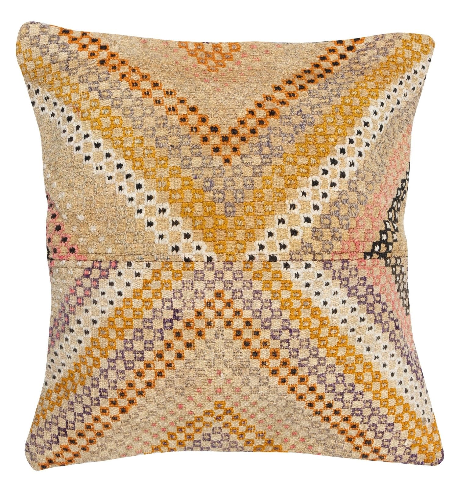 20"X20" Set Of 2 Hand Woven Kilim Cushion Covers. A Pair Of Lace Pillow Covers photo for sale