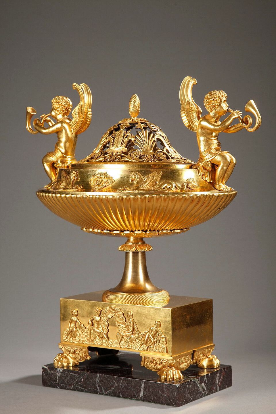 Empire Period Gilt Bronze And Marble Centerpiece/Incense Burner photo furniture