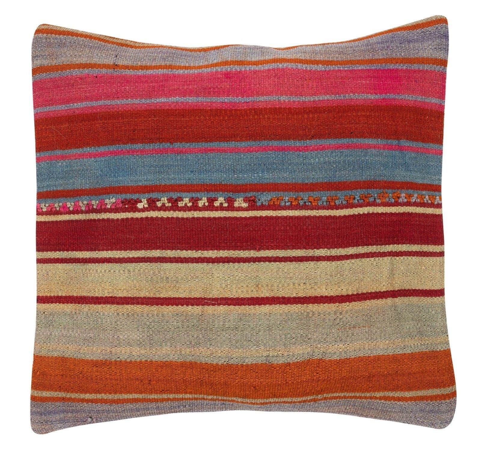 20"X20" Set Of 2 Hand Woven Kilim Cushion Covers. A Pair Of Lace Pillow Covers photo for sale