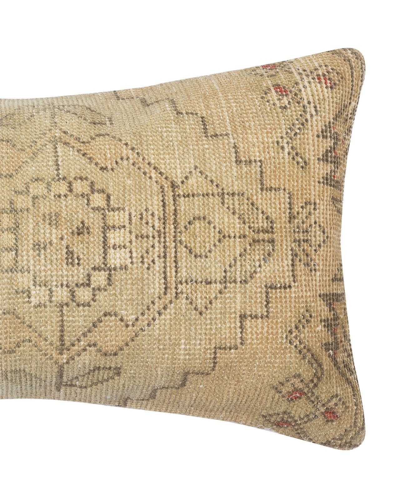 16"X28" Vintage Rug Pillowcase. Handknotted Rug Cushion Cover. Lumbar Pillow photo for sale