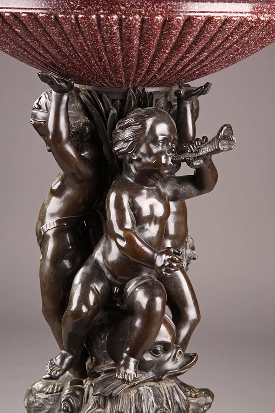 Egyptian Porphyry And Bronze Cup With Cherubs photo Home Decor