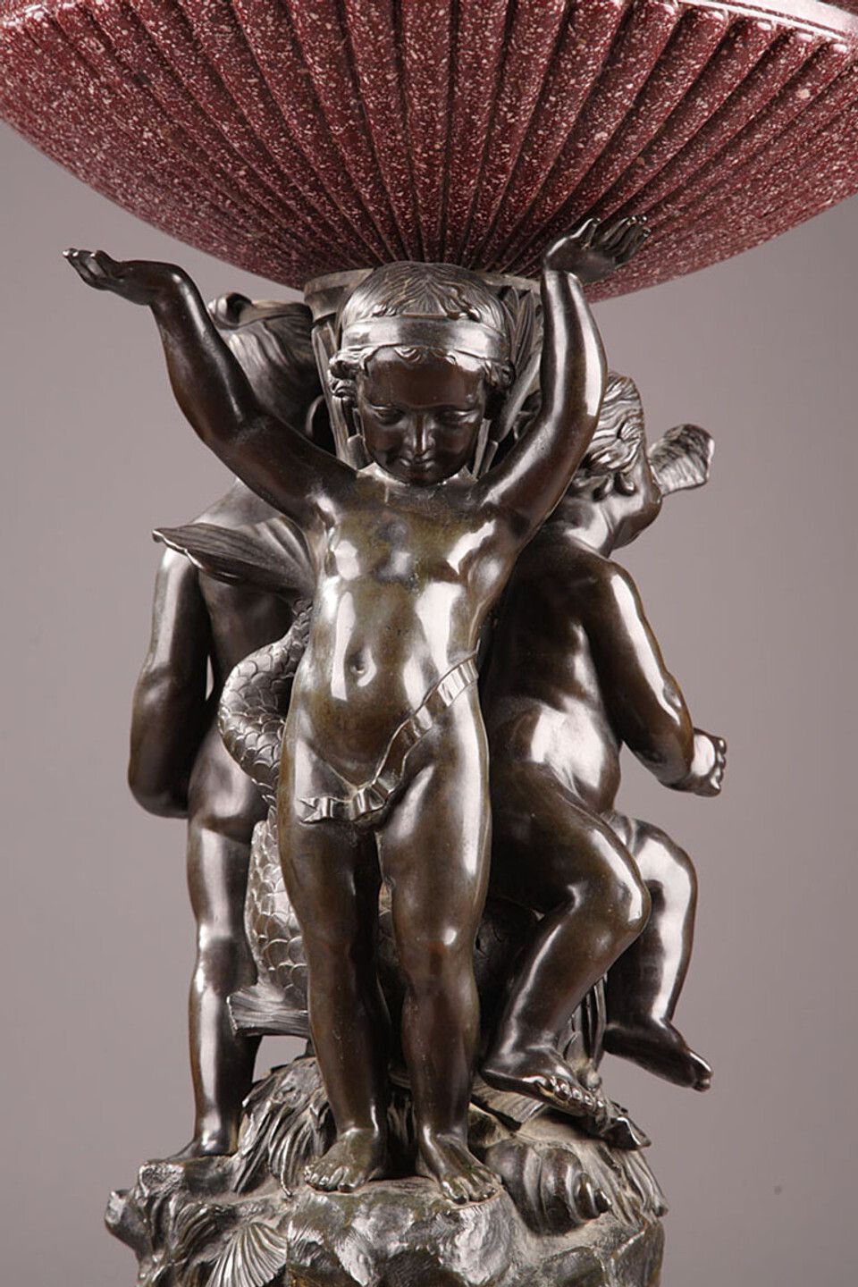 Egyptian Porphyry And Bronze Cup With Cherubs photo 33138.0