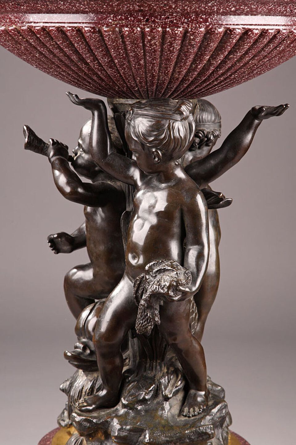 Egyptian Porphyry And Bronze Cup With Cherubs photo buy