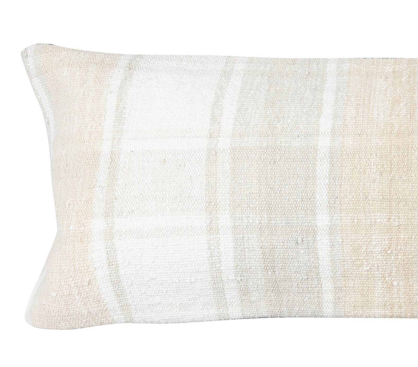 12"X35" Natural Hemp Cushion Cover. Kilim Pillow. Handwoven Lumbar Pillow Cover photo furniture