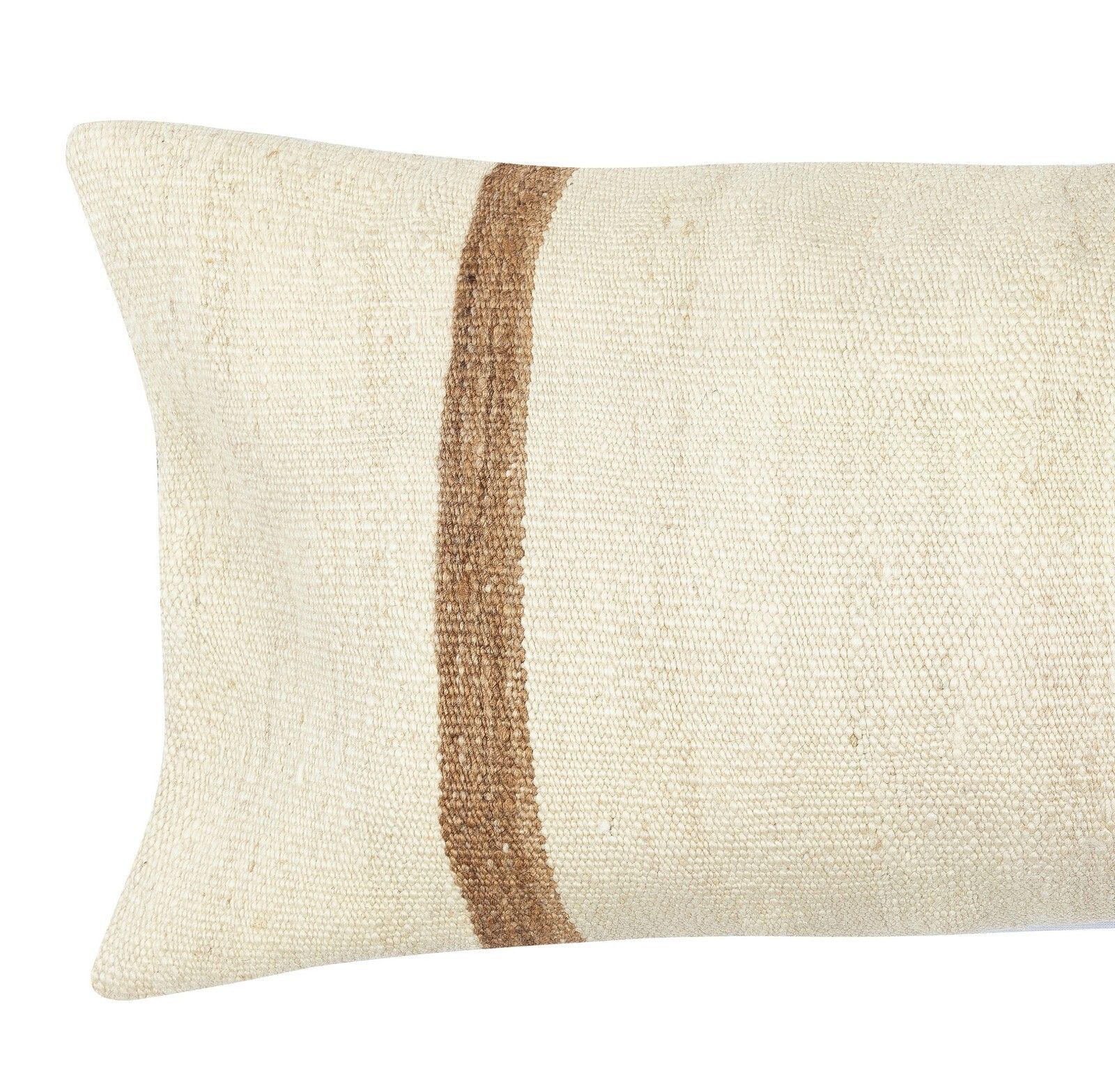 14"X28" Vintage Kilim Lumbar Pillow Cover. Hemp Throw Pillow Cover. Lace Pillow photo furniture