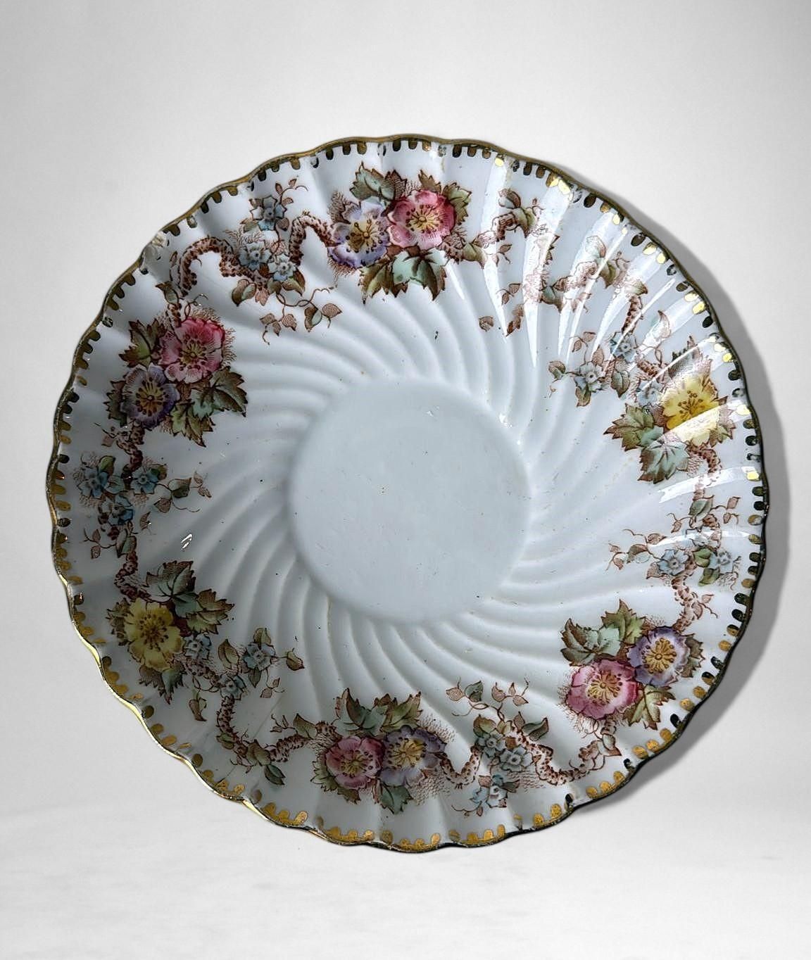 Home Decor Staffordshire Pair Of Coffee/Tea Cups With Saucers And Dessert Tray photo