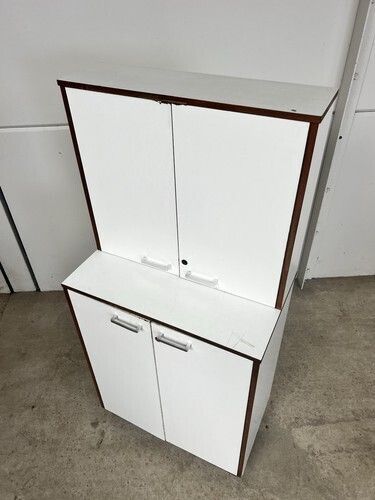 Vtg Late Mid Century Medical Cabinet Sideboard Wall Unit Retro Bookcase photo Furniture