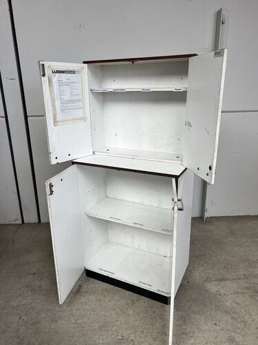 Vtg Late Mid Century Medical Cabinet Sideboard Wall Unit Retro Bookcase photo 193.2