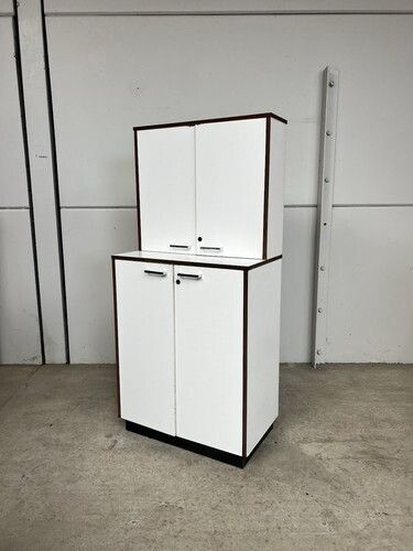 Vtg Late Mid Century Medical Cabinet Sideboard Wall Unit Retro Bookcase photo vinterior
