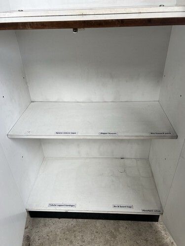 193.2 Vtg Late Mid Century Medical Cabinet Sideboard Wall Unit Retro Bookcase photo