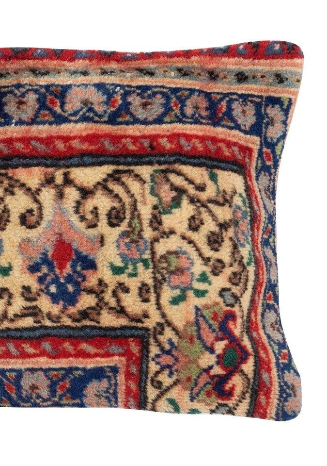 Rustic Cushion Cover Handmade Wool Rug Pillow Vintage Lumbar Pillow photo for sale