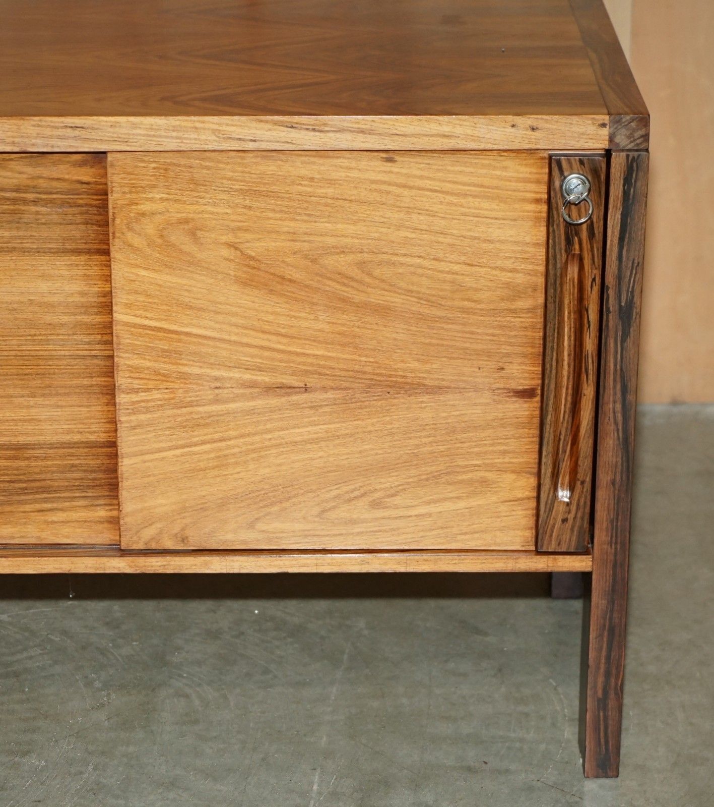 Stunning Pair Of Mid Century Modern Brazillian Wood Danish Cabinets Or Cupboards photo vintage