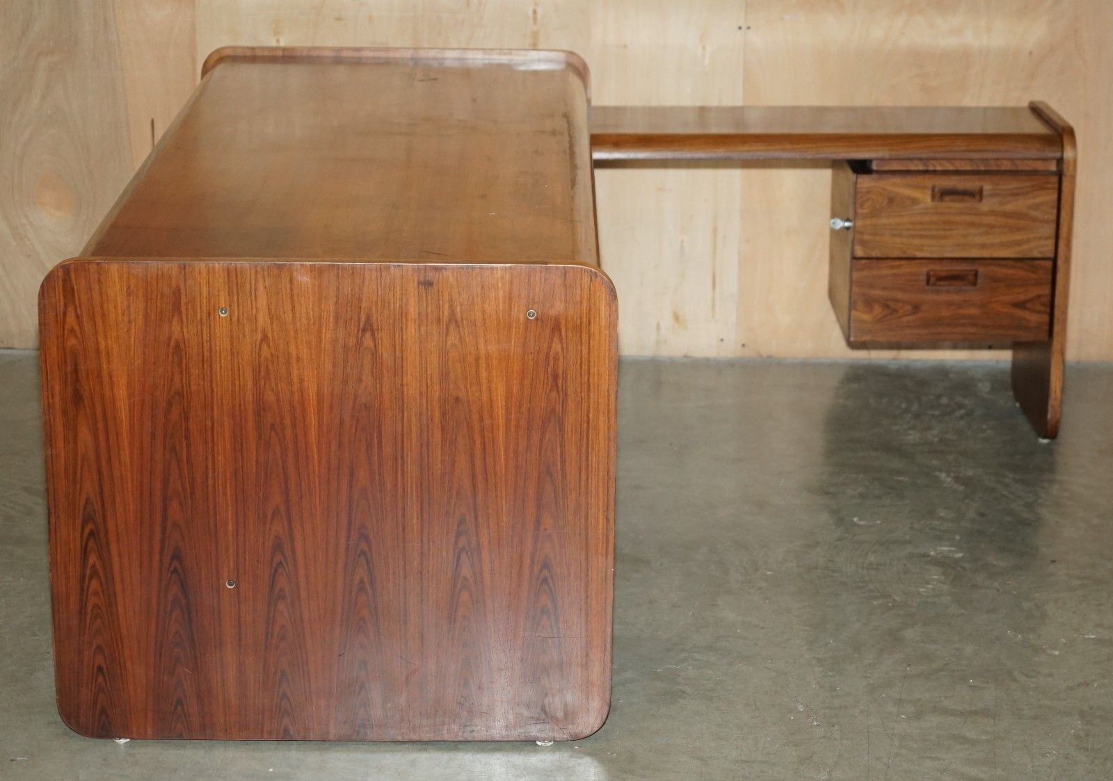 photo furniture Danish Mid Century Modern Brazilian Wood Office Right Corner Desk Part Of Suite