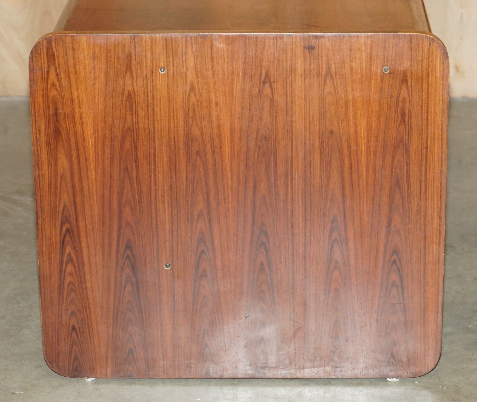 photo for sale Danish Mid Century Modern Brazilian Wood Office Right Corner Desk Part Of Suite
