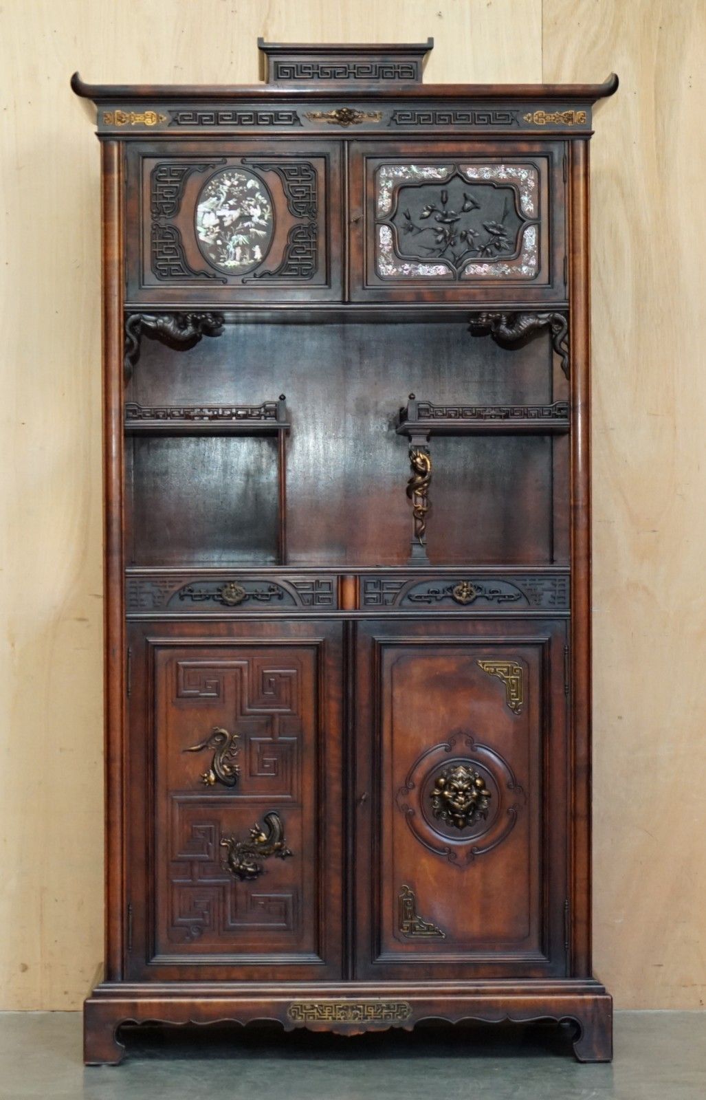 Important Antique Gabrield Viardot 1830 1906 Signed Japonisme Display Cupboard photo Furniture
