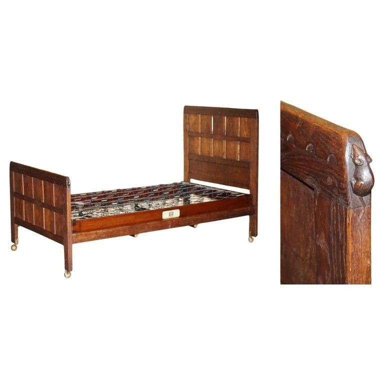 Rare 1920's Robert Mouseman Thompson Bedstead Rare Original Staples Mattress