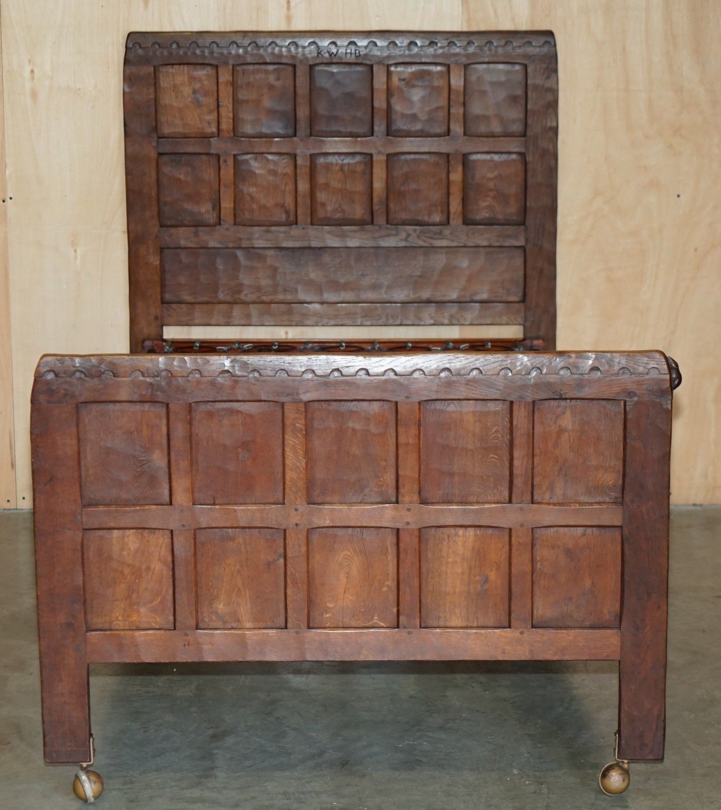 Rare 1920's Robert Mouseman Thompson Bedstead Rare Original Staples Mattress photo Furniture