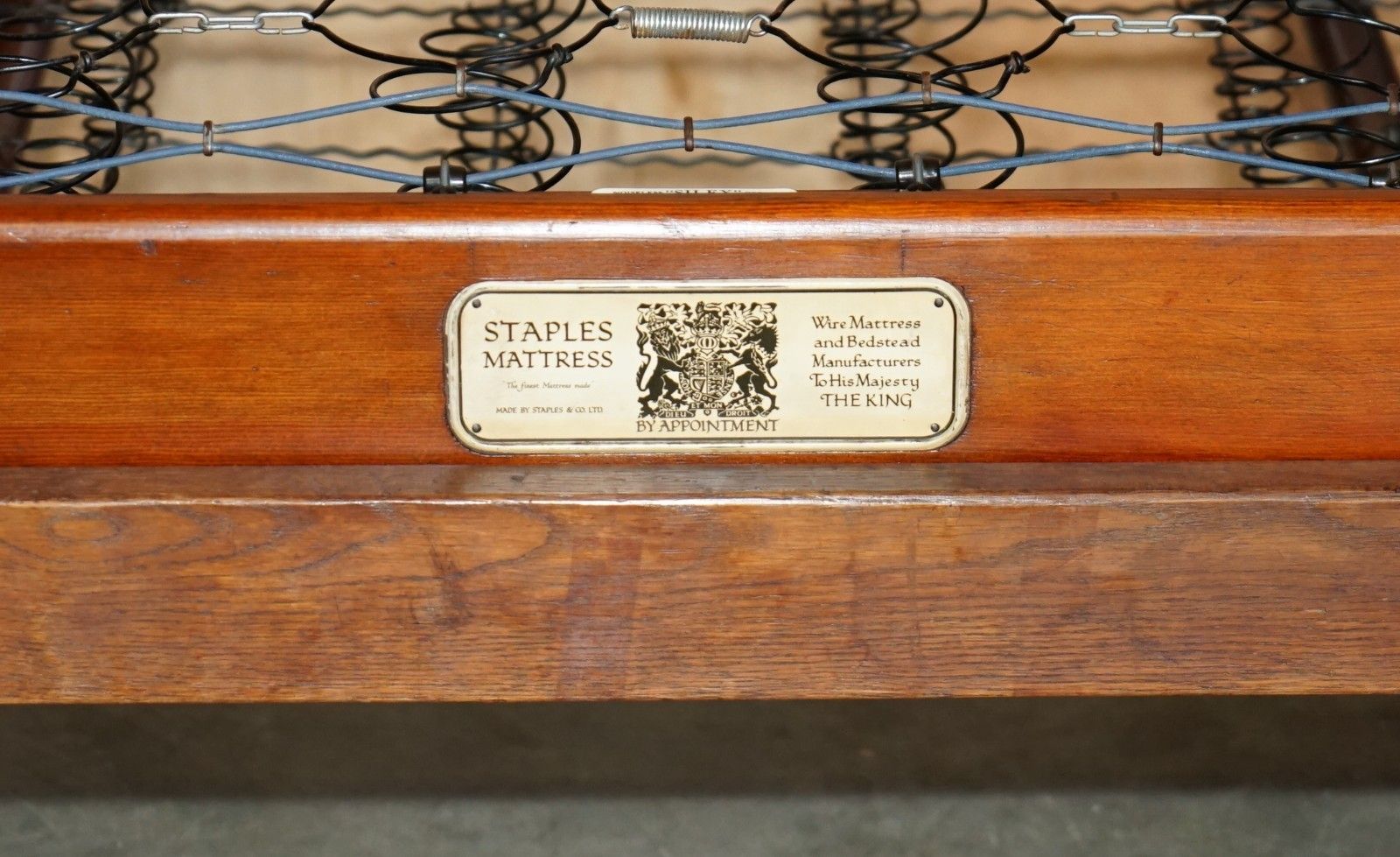 Furniture Rare 1920's Robert Mouseman Thompson Bedstead Rare Original Staples Mattress photo