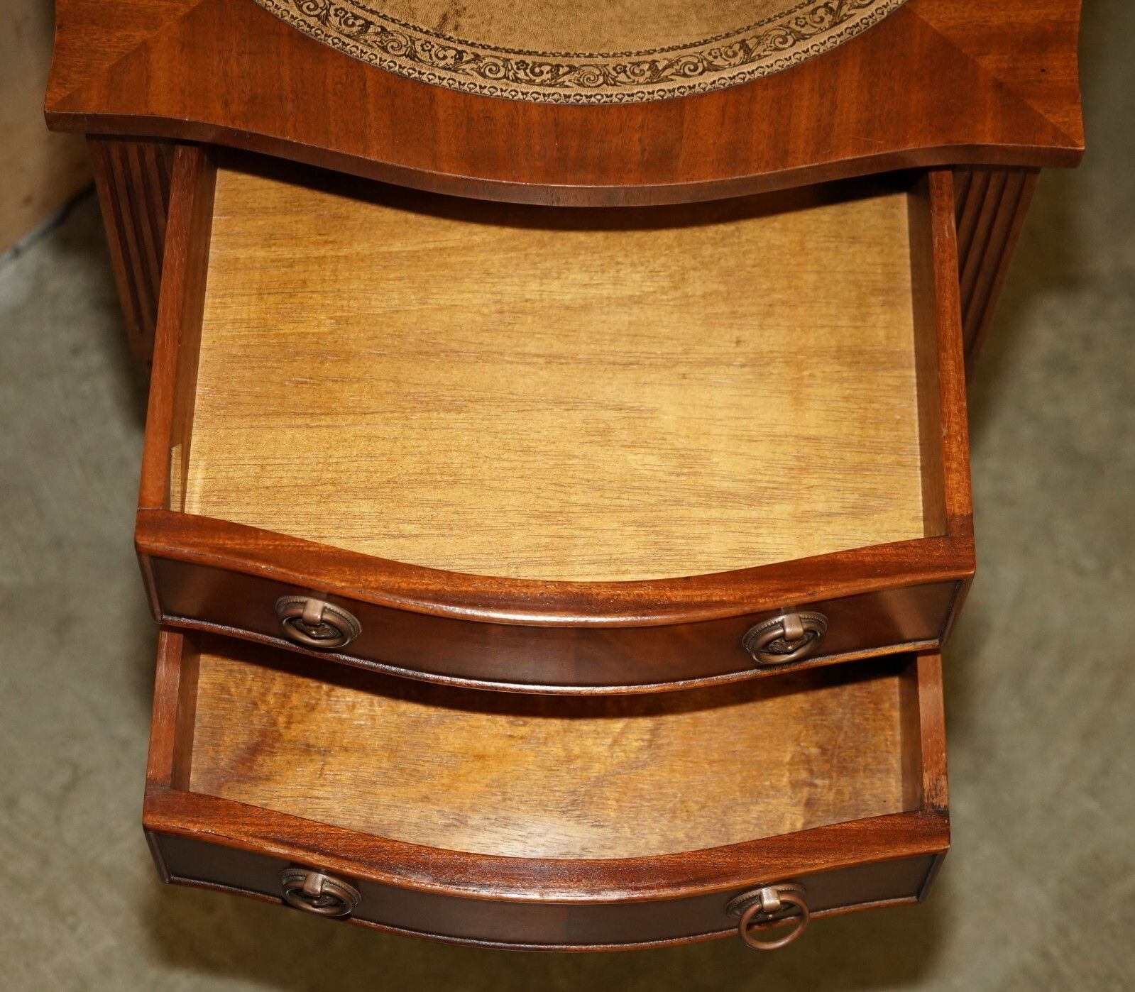 1950.0 Pair Of Mid Century Bevan Funnell Mahogany & Leather Side End Bedside Tables photo