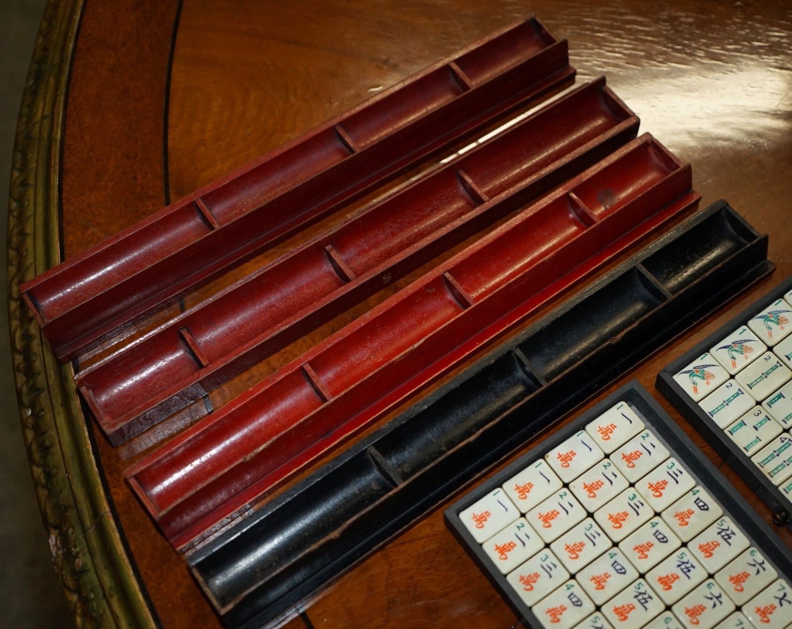 photo for sale Antique Circa 1950's Chinese Imperial Mahjong Set With The Original Racks