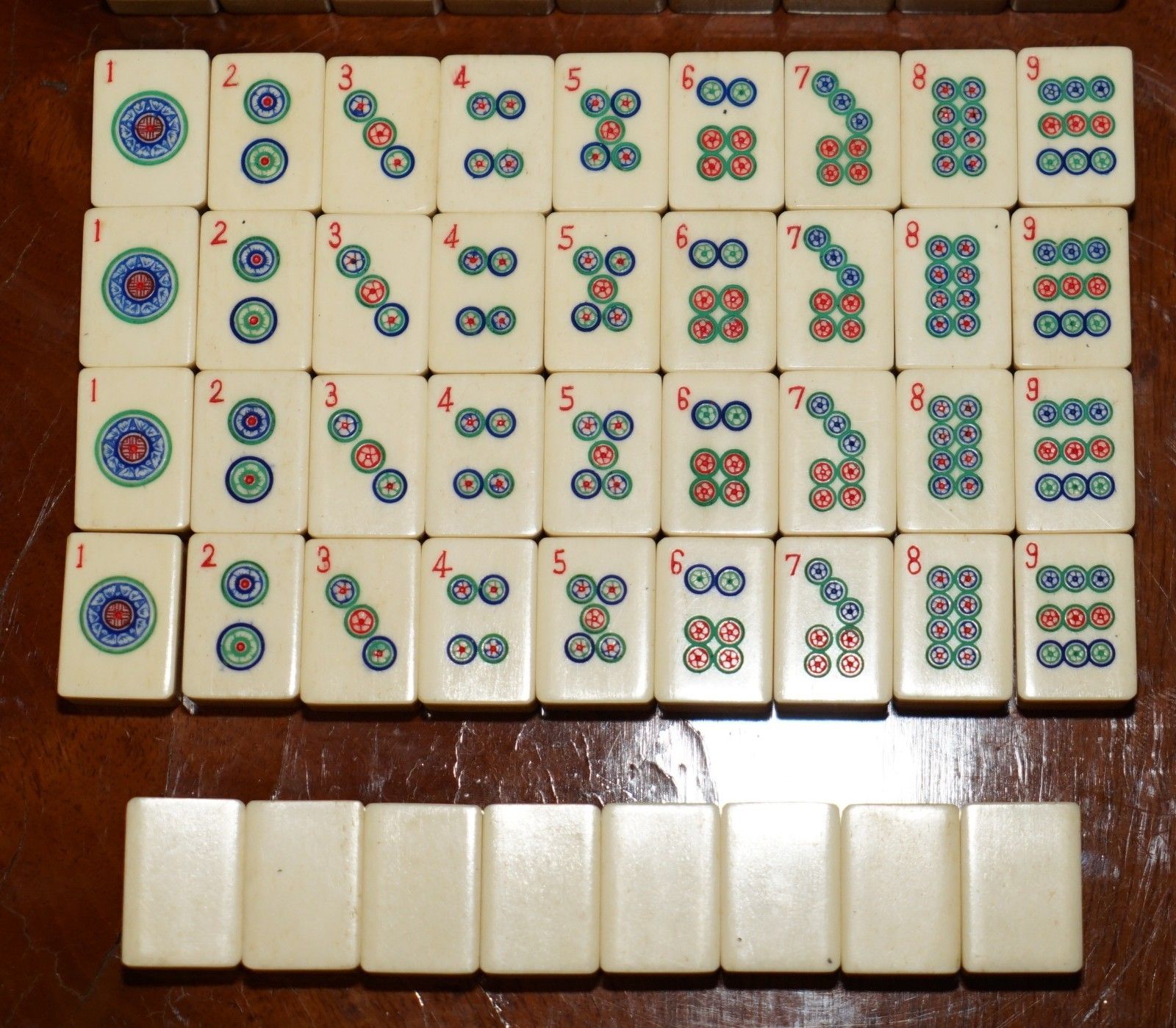 photo furniture Antique Circa 1930 Chinese Mahjong Set + Counters Racks & Money In Original