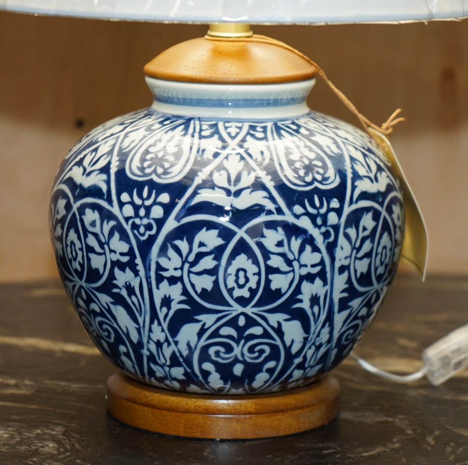 1 Of 4 Brand New In The Box Ralph Lauren Porcelain Vase Cobalt Blue Table Lamps photo 545.0
