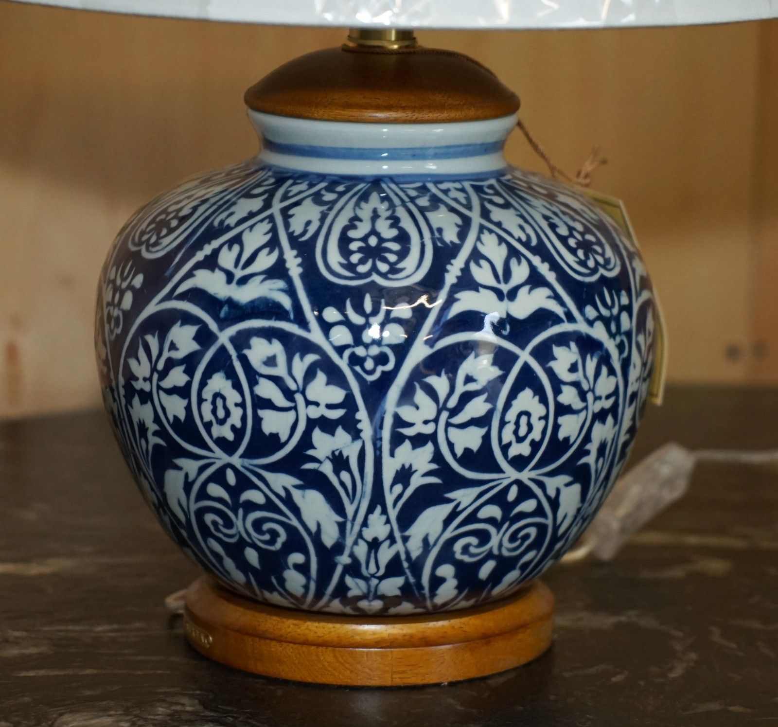 1 Of 4 Brand New In The Box Ralph Lauren Porcelain Vase Cobalt Blue Table Lamps photo vintage