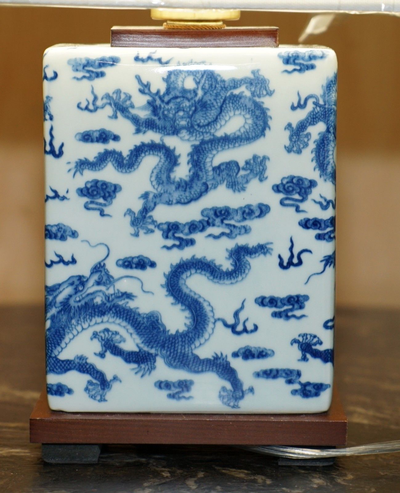 1 Of 12 New In The Box Ralph Lauren Porcelain Cobalt Chinese Dragon Table Lamps photo buy