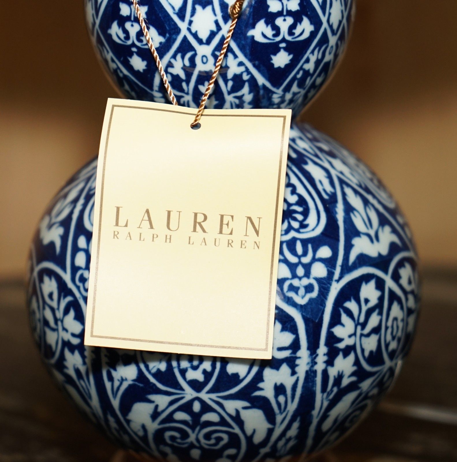 1 Of 4 Brand New In The Box Ralph Lauren Batik Porcelain Cobalt Blue Table Lamps photo vinterior