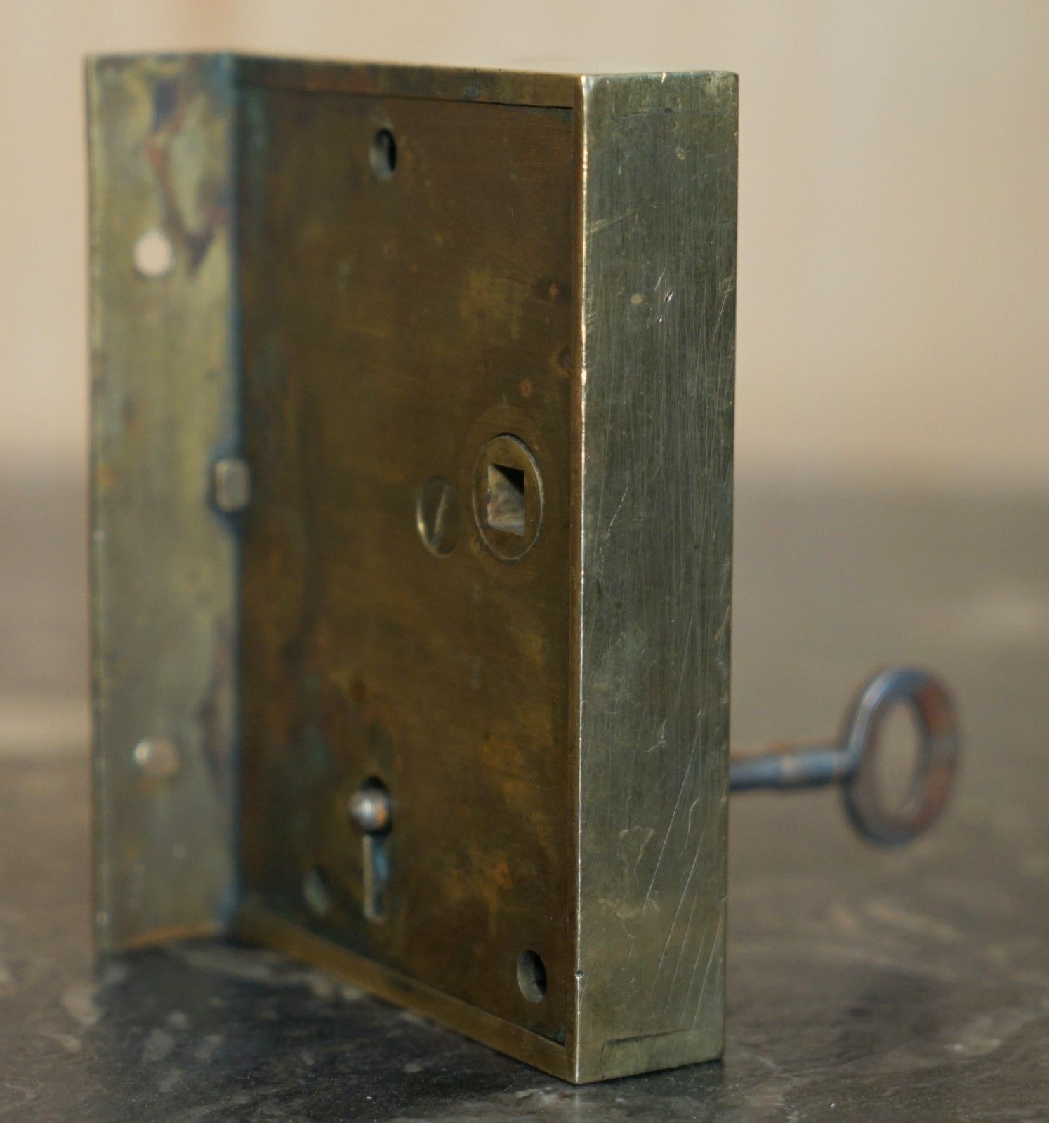 Stunning Antique Victorian Restored Brass Chubb And Son's Coat Of Arms Door Lock photo vintage
