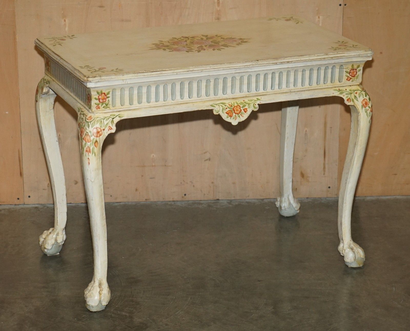 Georgina Style Antique Circa 1860 Victorian Hand Painted Occasional Table Desk photo furniture