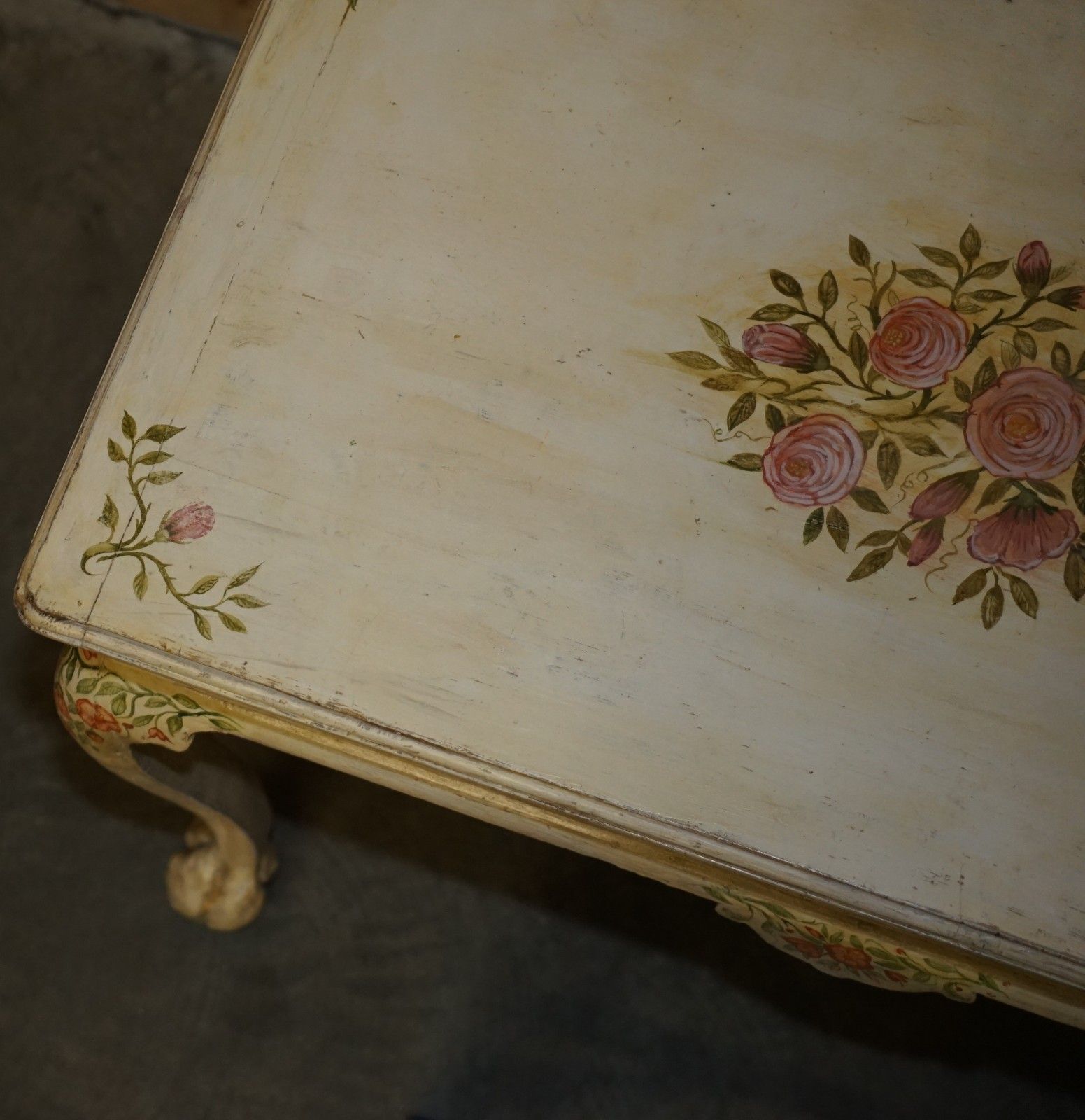 Georgina Style Antique Circa 1860 Victorian Hand Painted Occasional Table Desk photo 2450.0