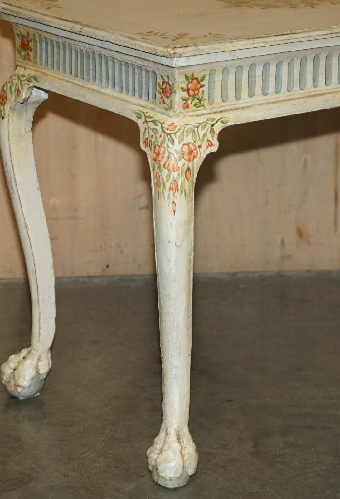 photo furniture Georgina Style Antique Circa 1860 Victorian Hand Painted Occasional Table Desk