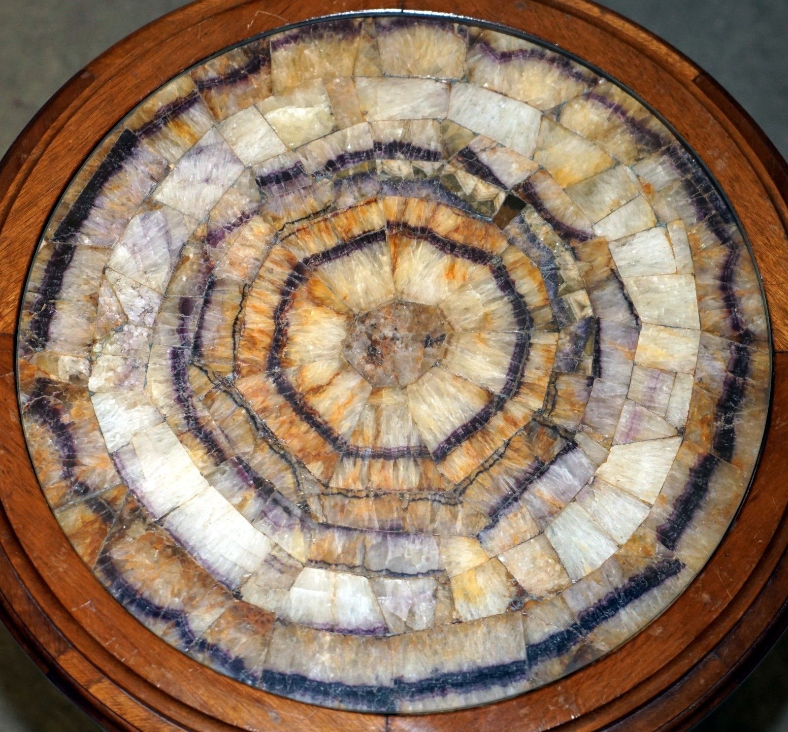 Important Exquisite Antique Victorian Blue John Plateaus Side End Table photo vinterior