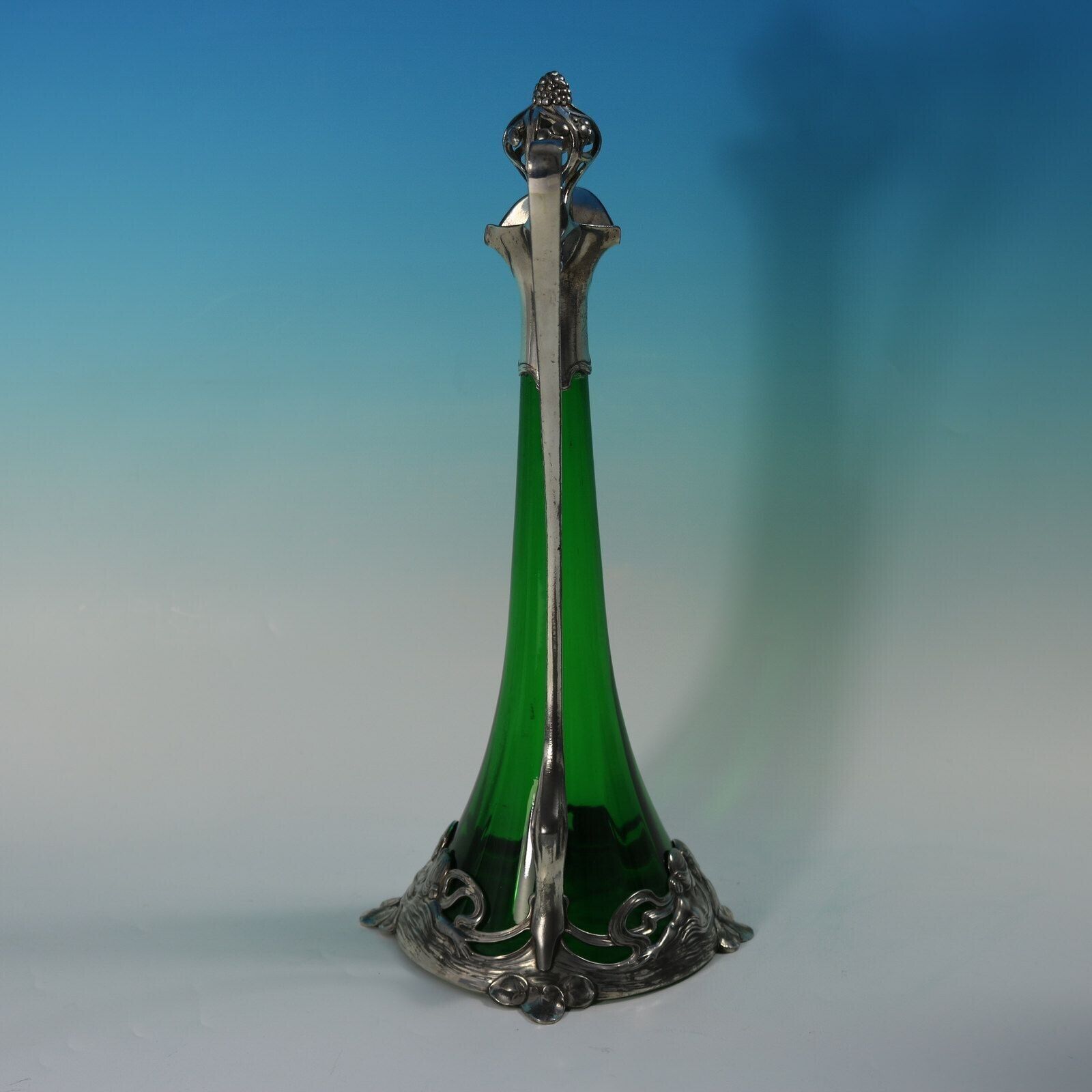 Art Nouveau Wmf Claret Jug And Stopper With Green Glass Liner photo for sale
