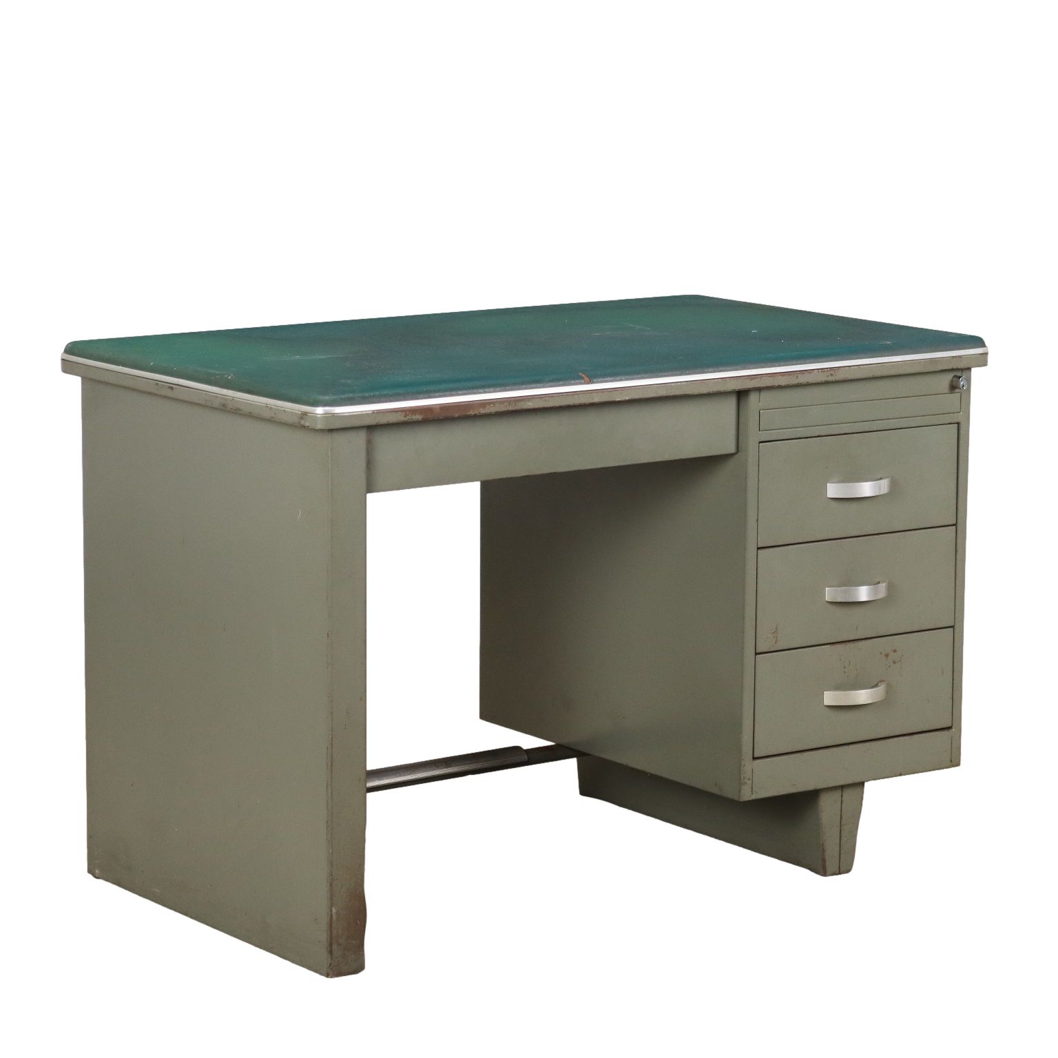 Vintage Writing Desk From The 1960s Enamelled Metal Leatherette
