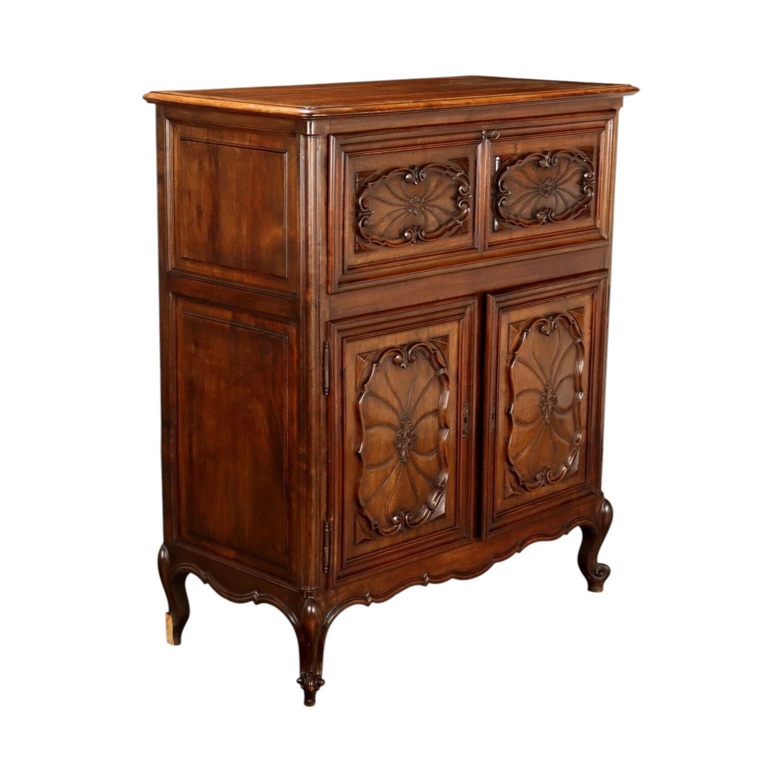Antique Cupboard Provencal Style Walnut Piedmont XX Century