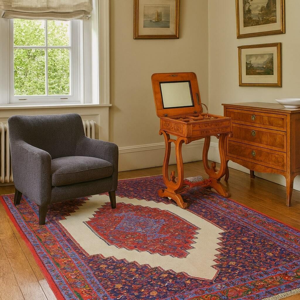 Antique Asian Carpet Cotton Thin Knot Handmade 121 X 78 In photo furniture