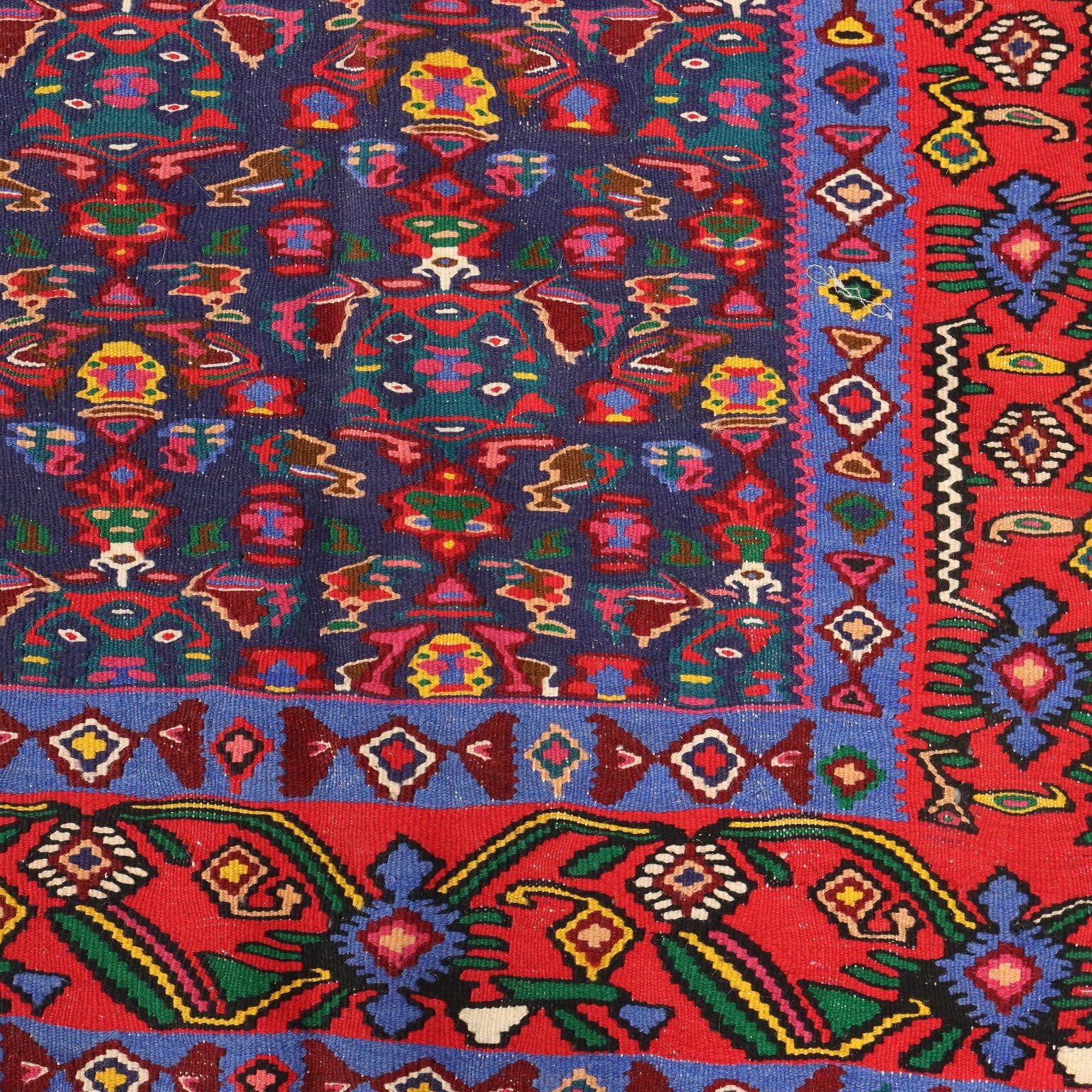 Antique Asian Carpet Cotton Thin Knot Handmade 121 X 78 In photo vintage