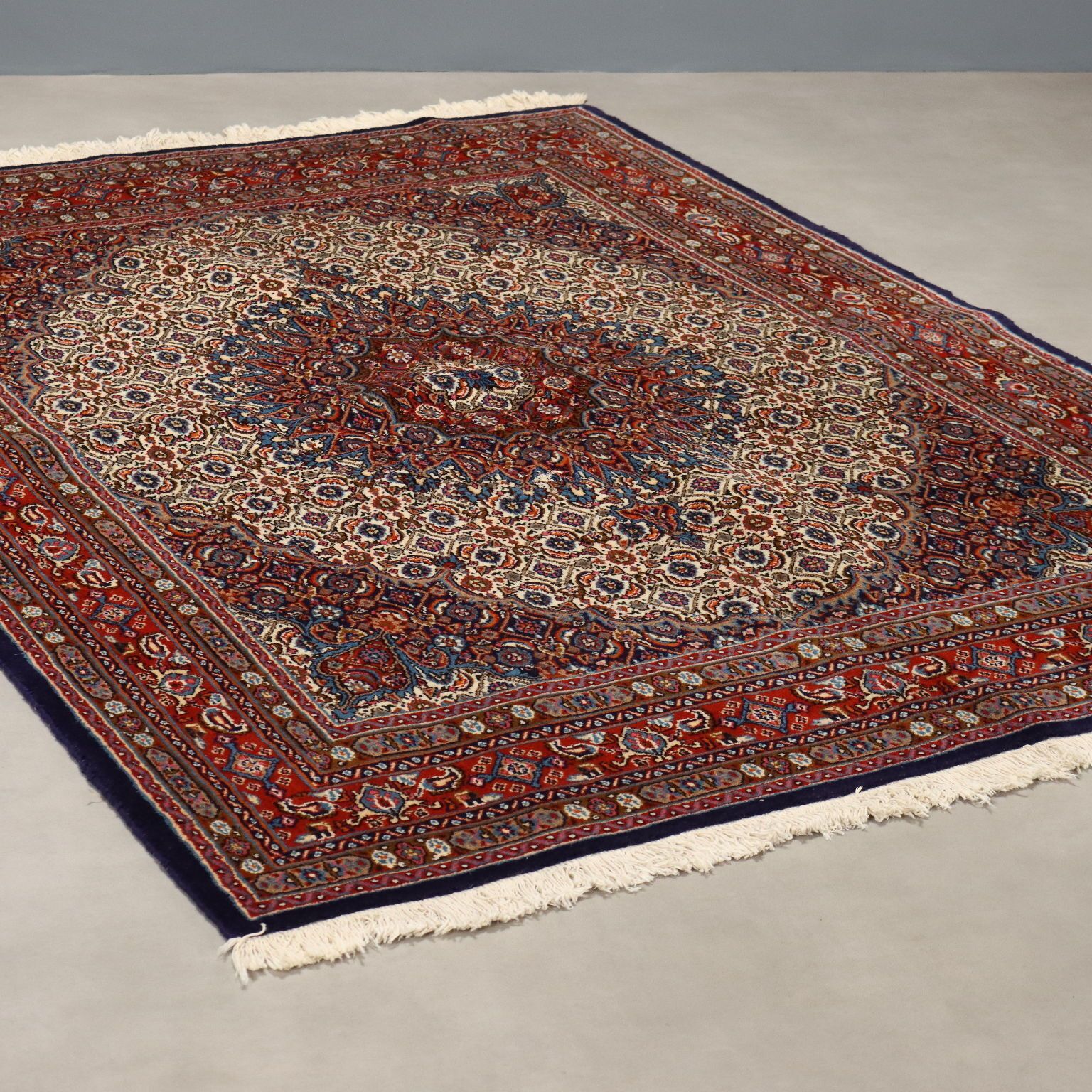 Antique Asian Carpet Cotton Wool Heavy Knot 81 X 59 In