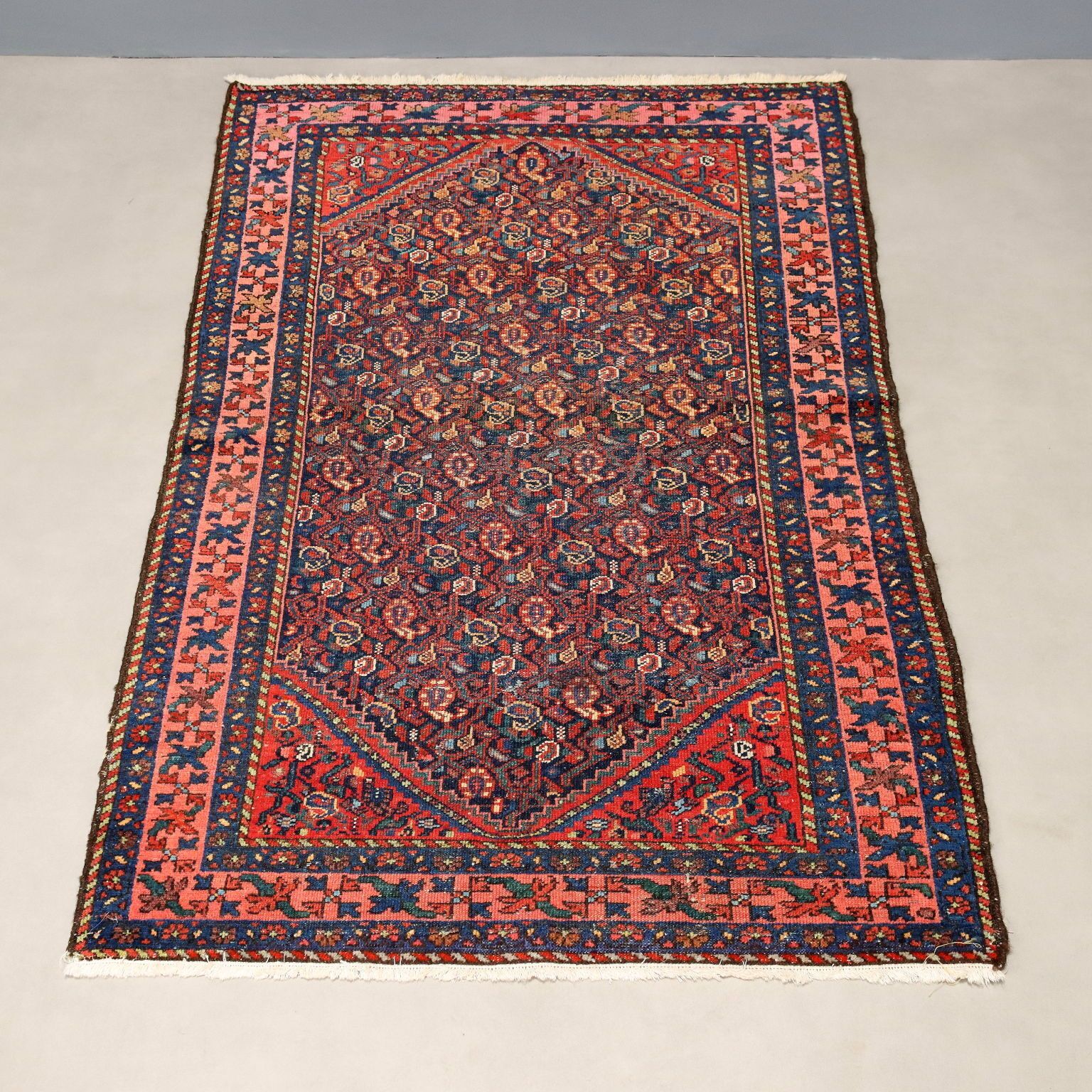 Antique Asian Carpet Cotton Wool Heavy Knot 59 X 40 In photo for sale