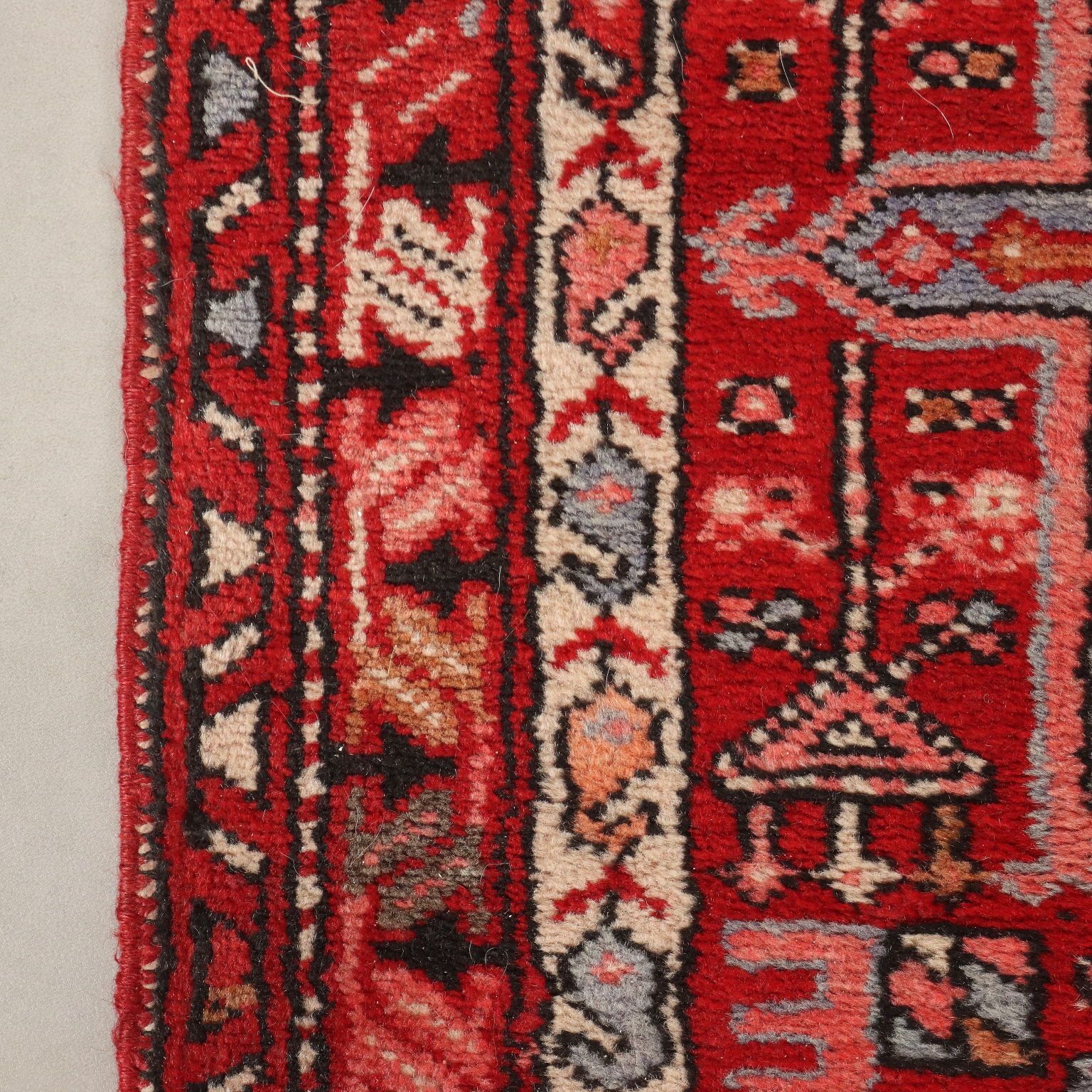 Antique Asian Carpet Cotton Wool Heavy Knot Handmade 191 X 34 In photo buy