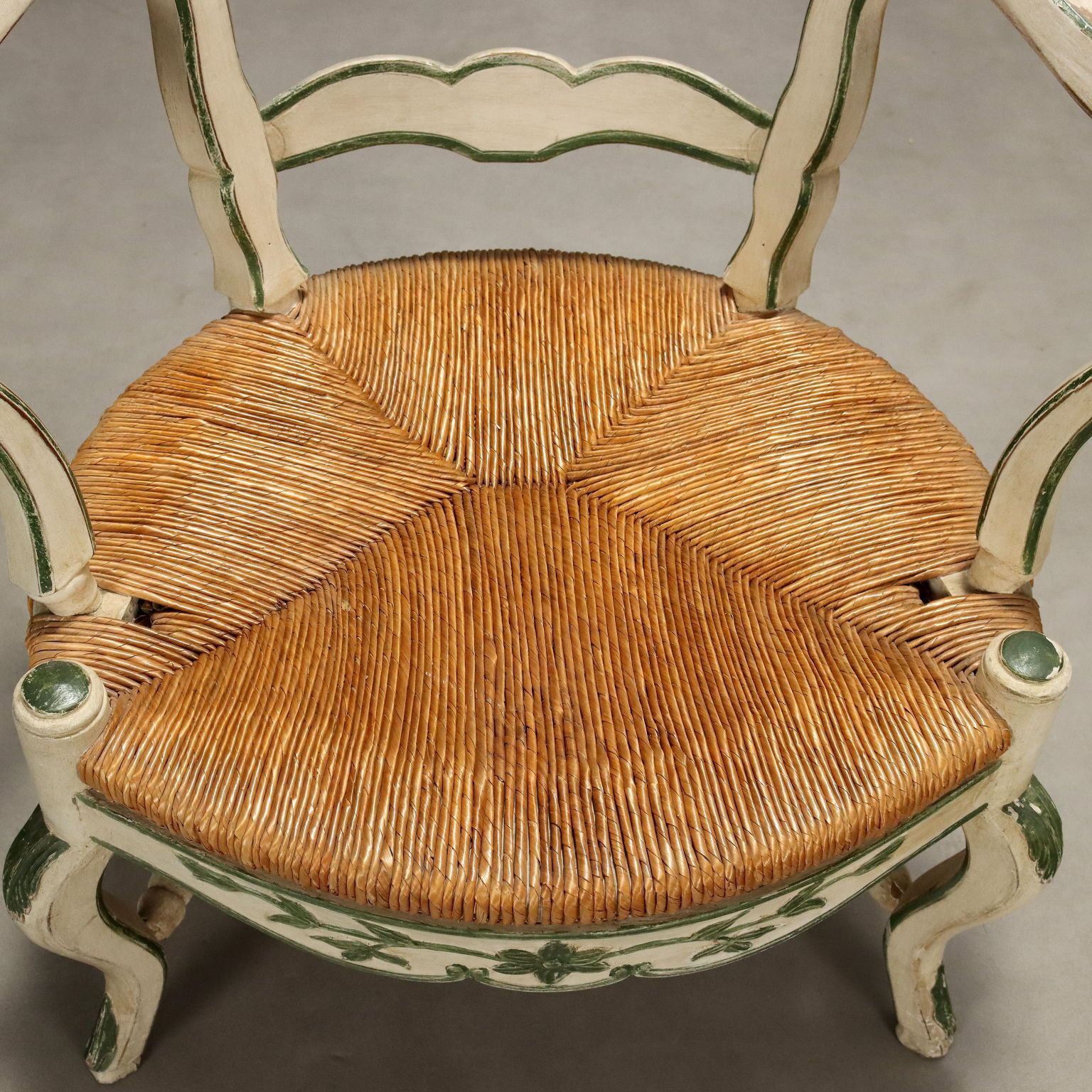 Antique Armchairs Baroque Style Lacquered Wood XIX Century photo 960.0