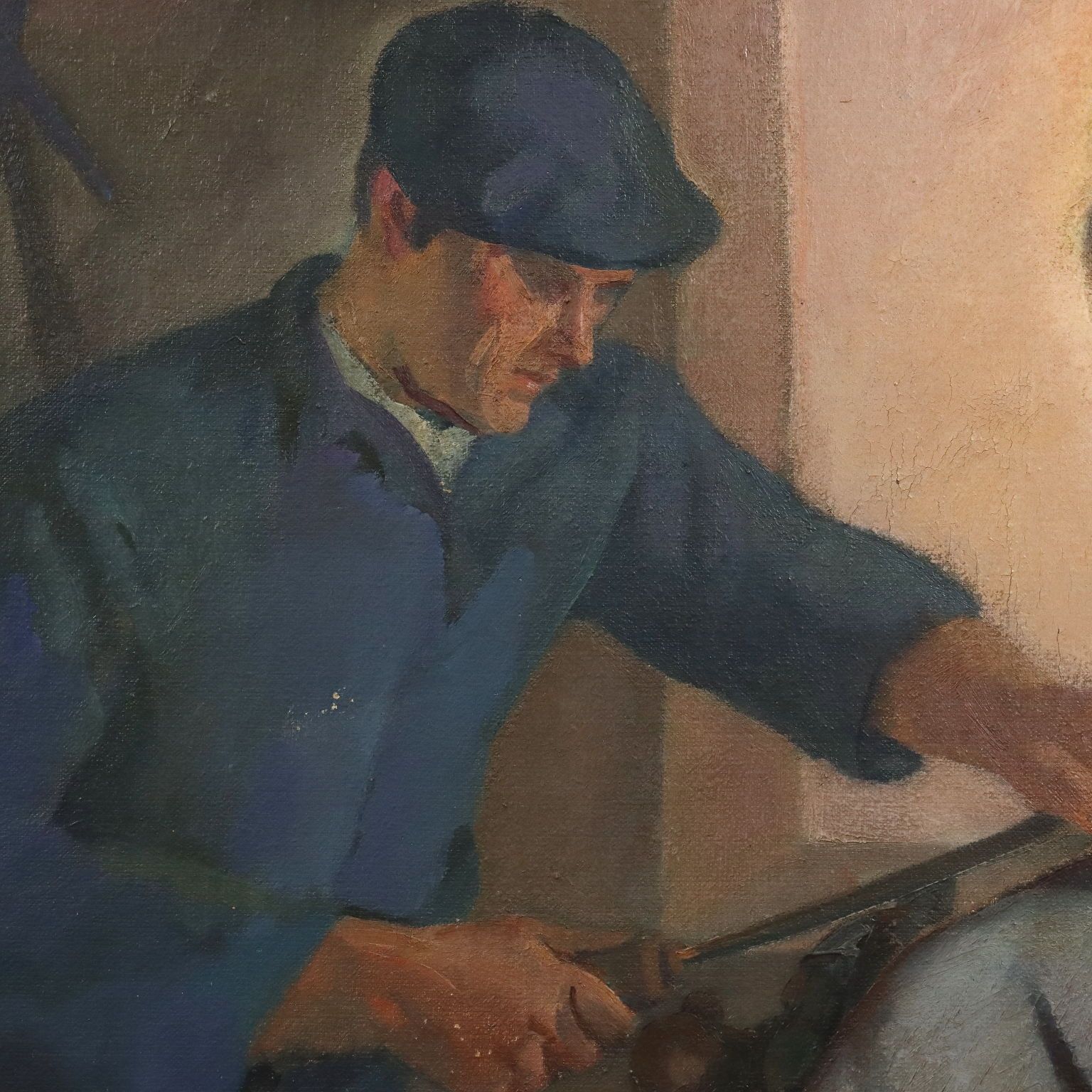 Modern Painting Signed Mario Venzo Oil On Canvas Italy 1950 photo 3170.0